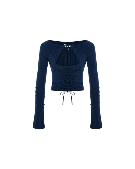 Maison sél Blue Gathered Top