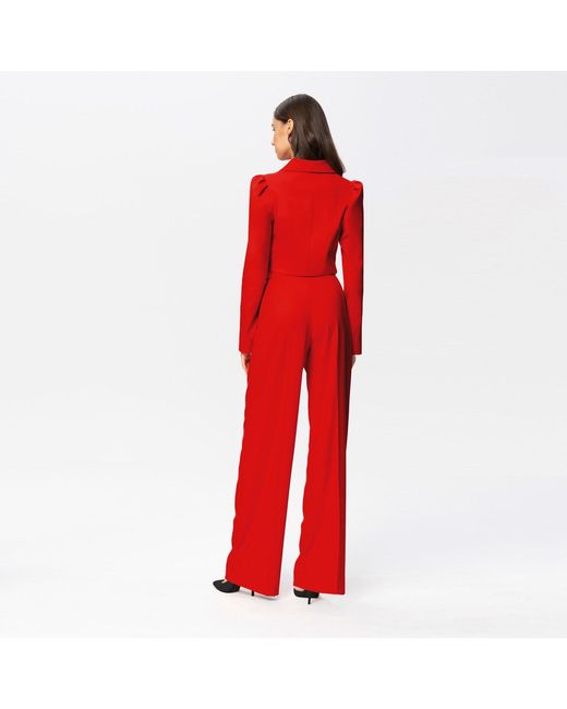 Angelika Jozefczyk Red High-Waisted Wide-Leg Trousers Sanremo