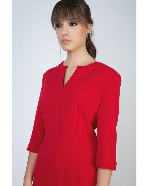 Conquista Red Panel Detail Dress