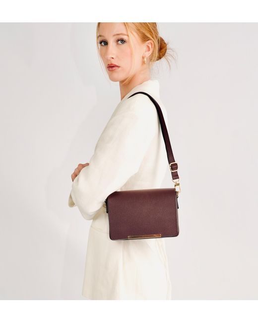 Apatchy London Purple The Newbury Burgundy Leather Crossbody Bag