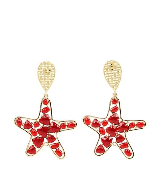 Addicted Red Vesta Star Earrings