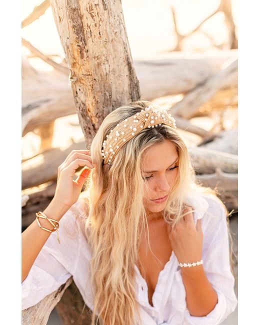 Adriana Pappas Designs Metallic Polka Dot Pearls Headband