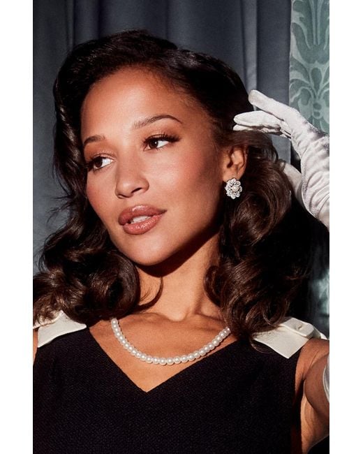 Santinni Metallic Dame & Earrings With Freshwater Pearl