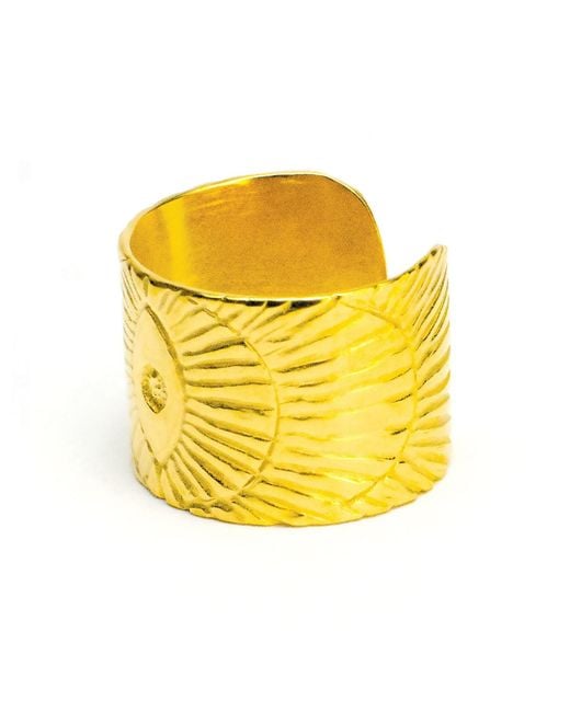 Lexi Jewelry Yellow Evil Eye Sunrays Ring Adjustable & Reversible