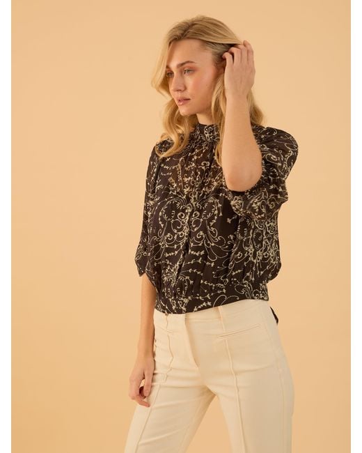 Rose & Nancy Black Freya Print Blouse