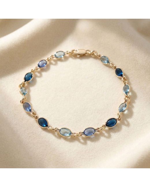 Harfi Metallic Crystal Multi Gemstone Plated Bracelet