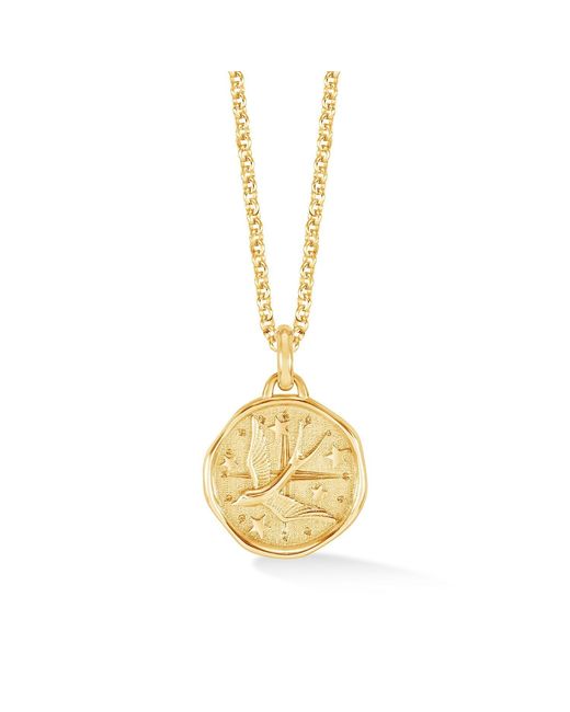 Dower & Hall Metallic Flying Swallow Talisman Necklace