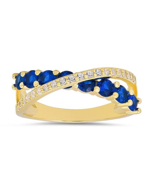 Kylie Harper Blue Sapphire Crossover Ring