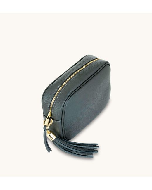 Apatchy London Black The Tassel Dark Leather Crossbody Bag