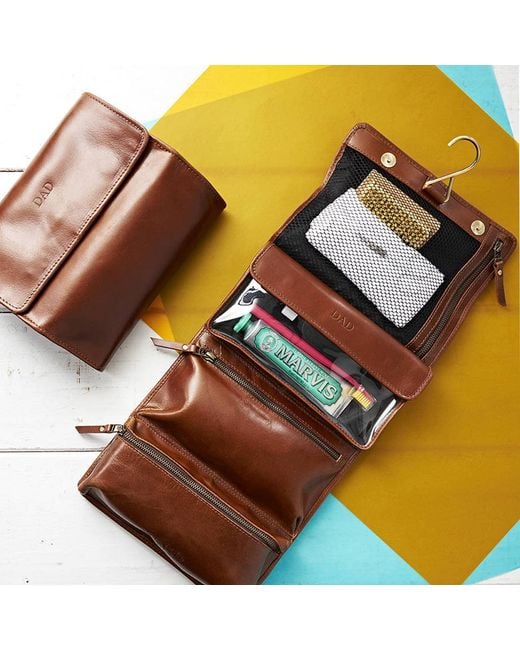 VIDA VIDA Brown Hanging Tan Leather Wash Bag