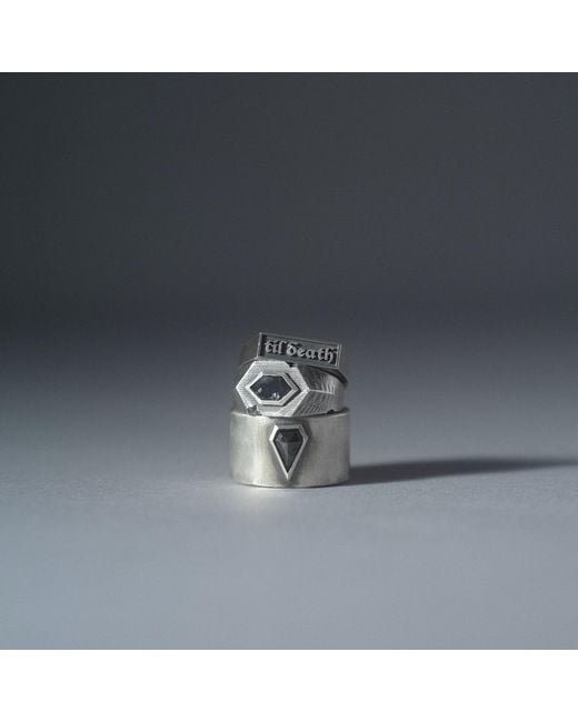 Cartography Metallic Til Death Sterling Ring for men