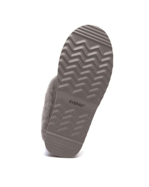 EverAu Australia Brown Topknot Leather Slippers