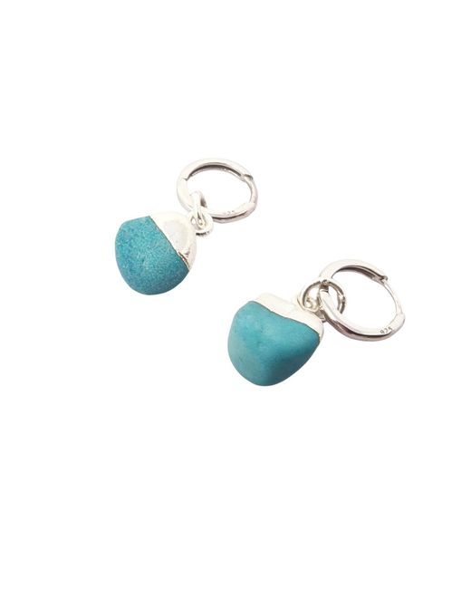 Harfi Blue Raw December Birthstone Huggies