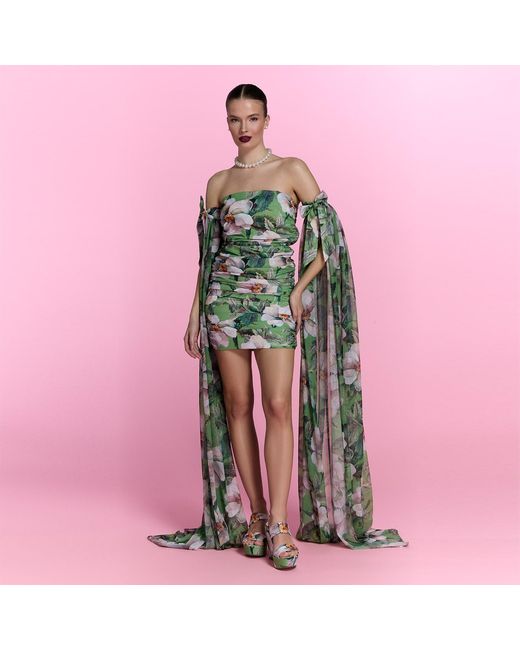 Nur Karaata Green Poppy Reverie Dress
