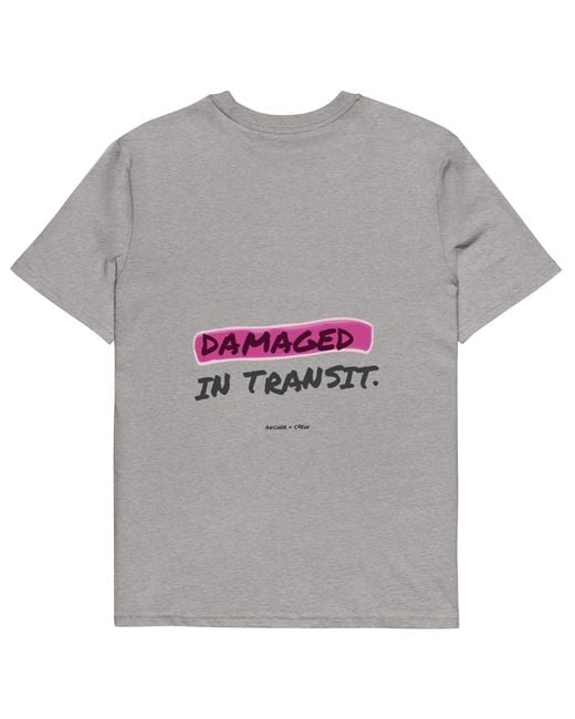 Anchor and Crew Gray Heather Out For Delivery Annotations Organic Cotton T-Shirt