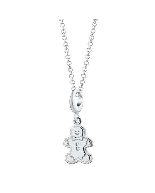 Lily Charmed Metallic Sterling Gingerbread Biscuit Charm Necklace