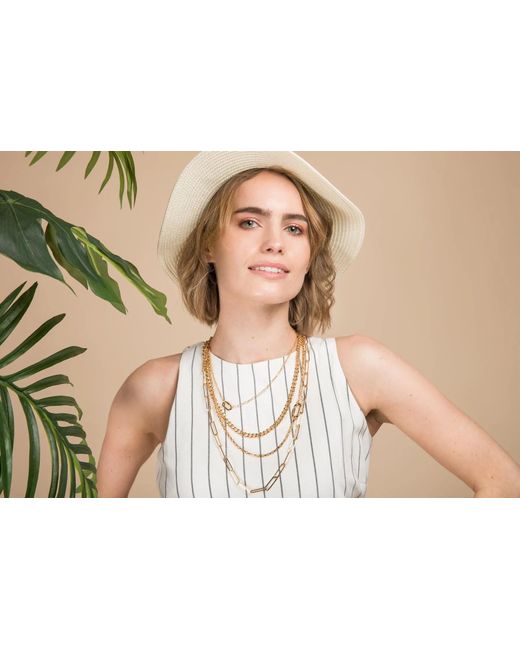 Saachi White Layered Chain Multi Necklace