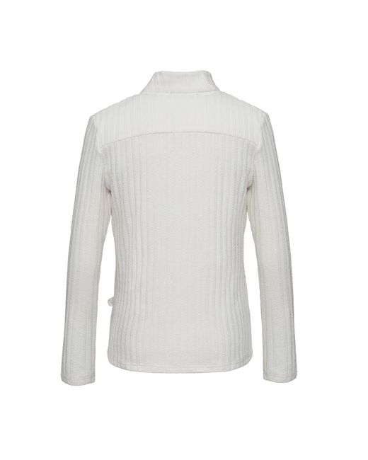 Smart and Joy White Wrap Over Knitted Top
