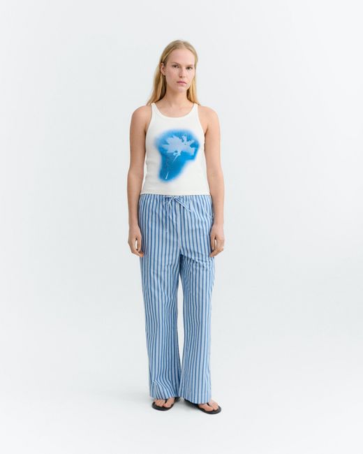 Thinking Mu Blue Harriet Halter Top