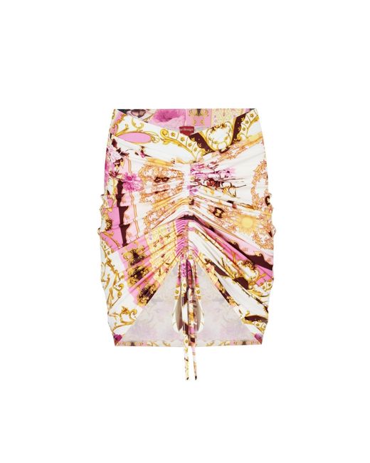 No'design White Monarch Ruched Mini Skirt