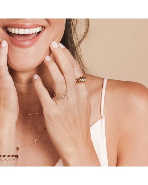 Maya Brenner Metallic Delicate Trio Stacking Rings