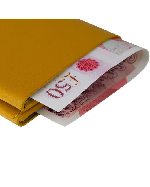 godi. Yellow Handmade Bifold Leather Wallet