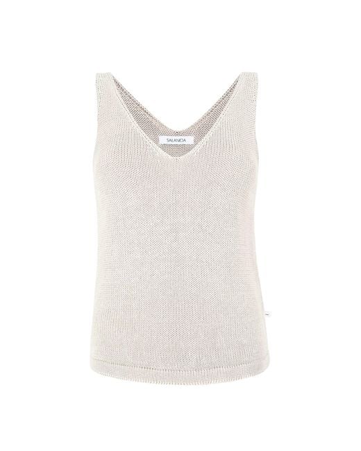SALANIDA White Mare 100% Linen Tank Top