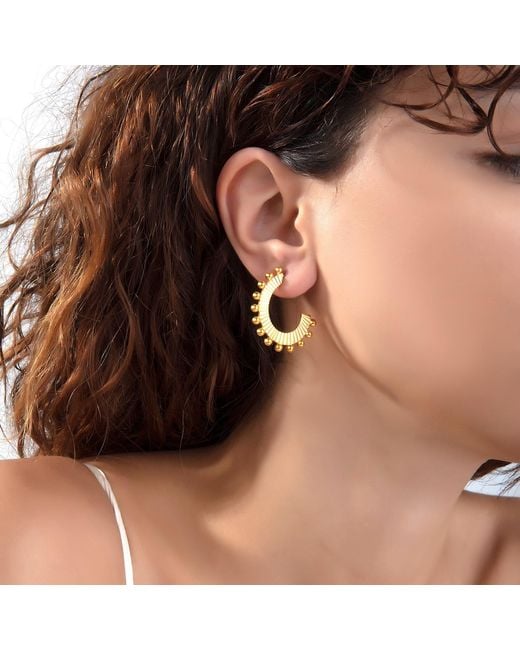Milou Jewelry Metallic Oval Hoop Earrings