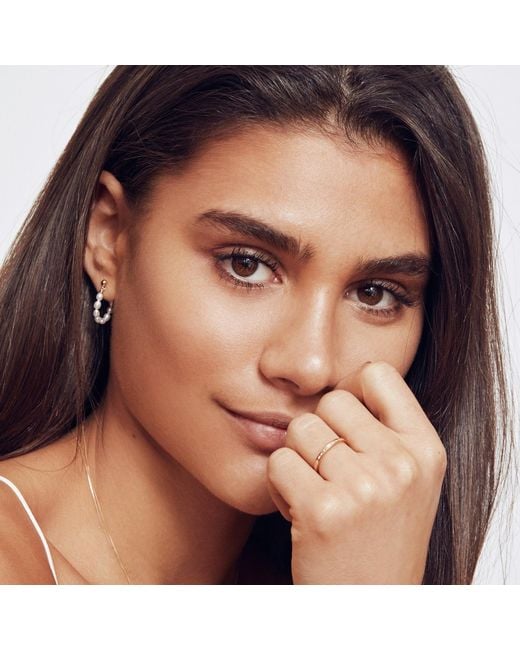 Lily & Roo Metallic Silver Seed Pearl Hoop Earrings
