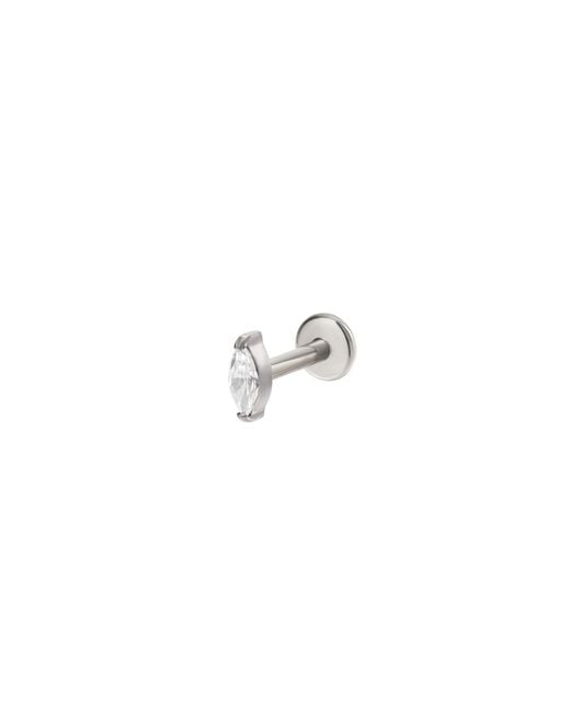Vanhi White Marquise Threadless Flat Back Titanium Cartilage Stud