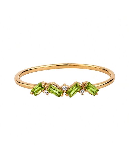 Belinda Jewelz Metallic Peridot Full Baguette Birthstone Ring