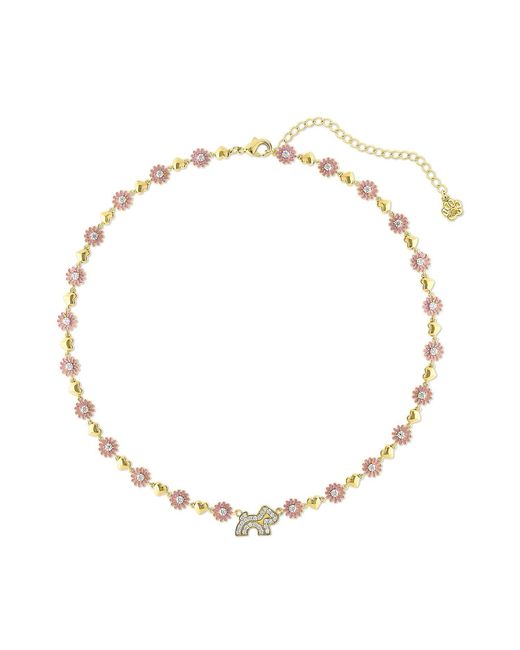 Cloud Haven Metallic Crystal Daisy Logo Necklace