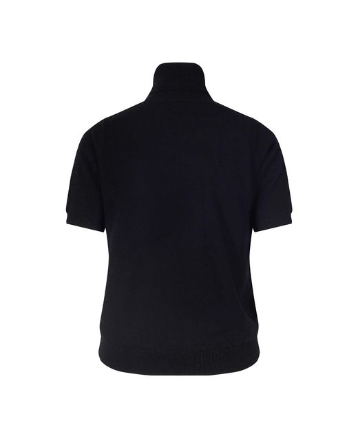 tirillm Black Alexa Short Sleeve Turtle Pullover