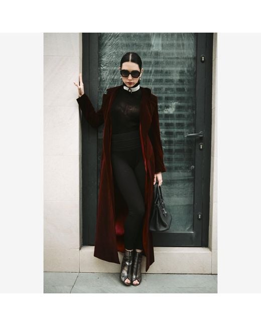 Roqaia Fashion House Red Burgundy Velvet Jacket