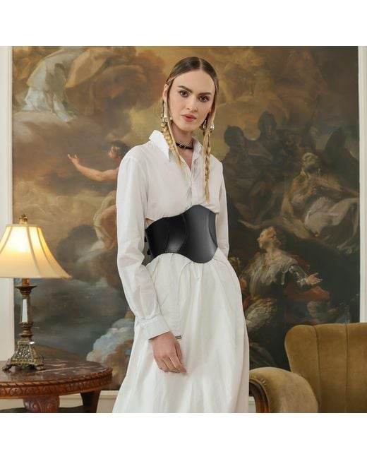 Haute Cuir Black Thane Leather Corset Belt