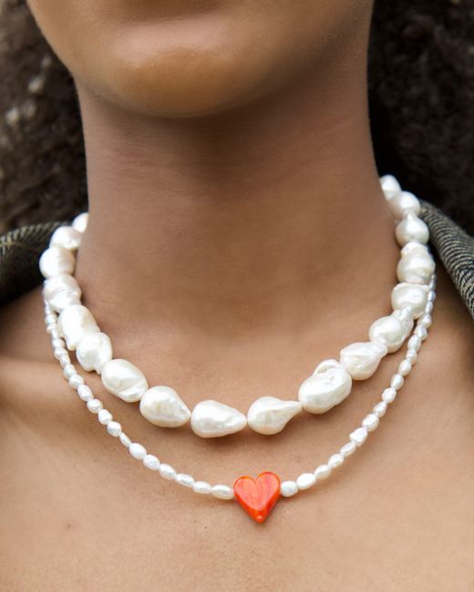 Kybele Studio Metallic Riviera Crush Necklace With Glass & Genuine Pearls