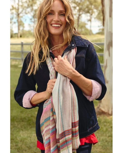 Adrift Clothing Gray Homestead Plaid Scarf