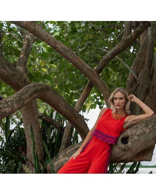 Fairchild Baldwin Red Marcella Tropical Necklace