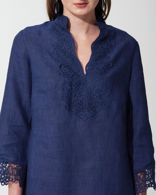 MARICEL Blue Andrea Mini Caftan