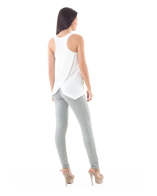 Conquista Yellow Racer Back Striped Top