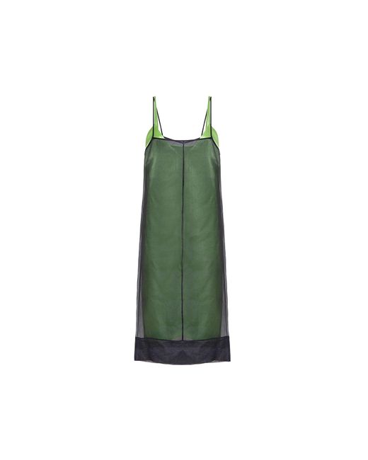 Audrey Vallens Green Venus Organza Slip Dress