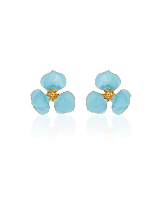 Milou Jewelry Blue Bloom Flower Earrings