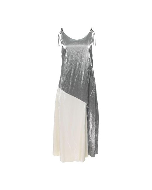 Silvia Serban Gray Adjustable Braces Dress –