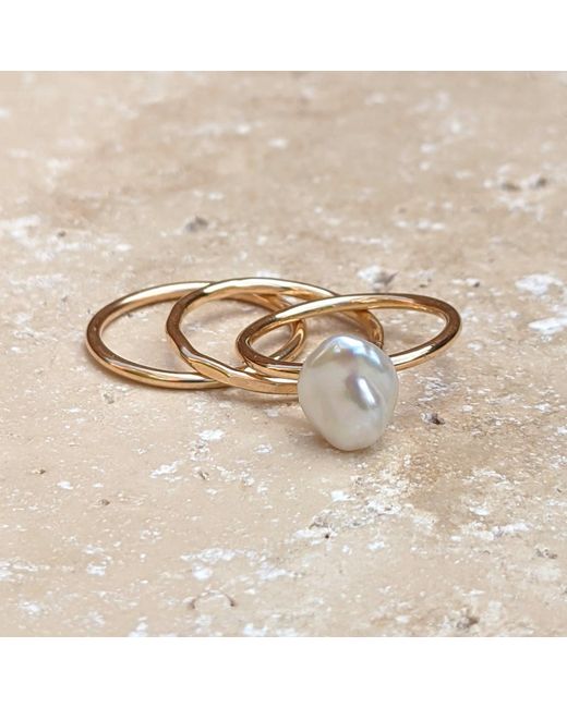 Kiri & Belle Metallic Hammered Filled Ring