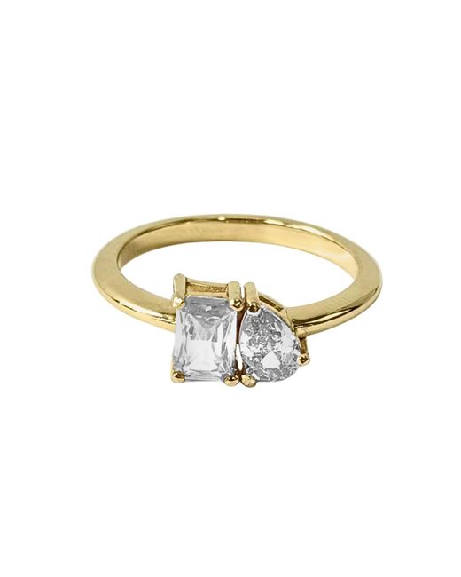 Belinda Jewelz Metallic Toi Et Moi Topaz Birthstone Ring
