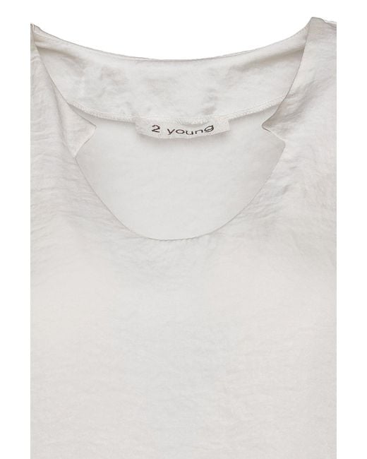 Conquista White Neutrals Ecru Cap Sleeve Top