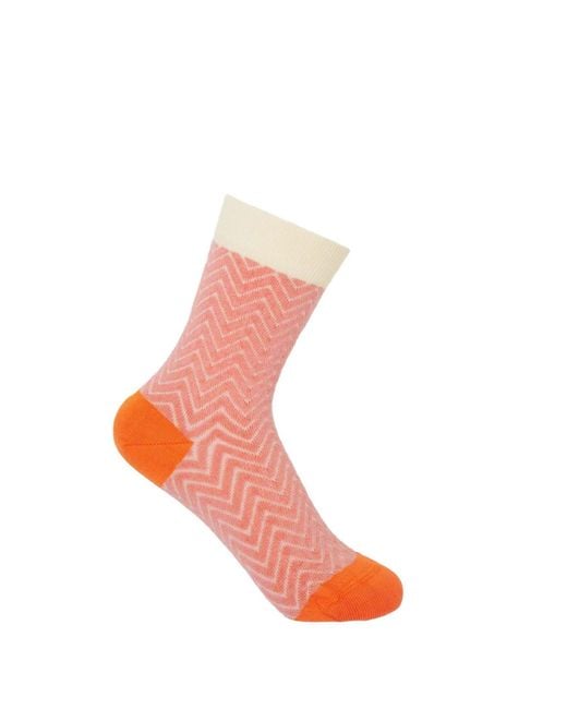 Peper Harow - Made in England Multicolor Zigzag & Cream Grid Socks Two Pack