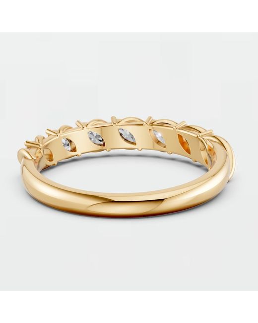 Aya Fine Jewelry Metallic Marquise Lab-Grown Diamond Twisted Rope Band Ring