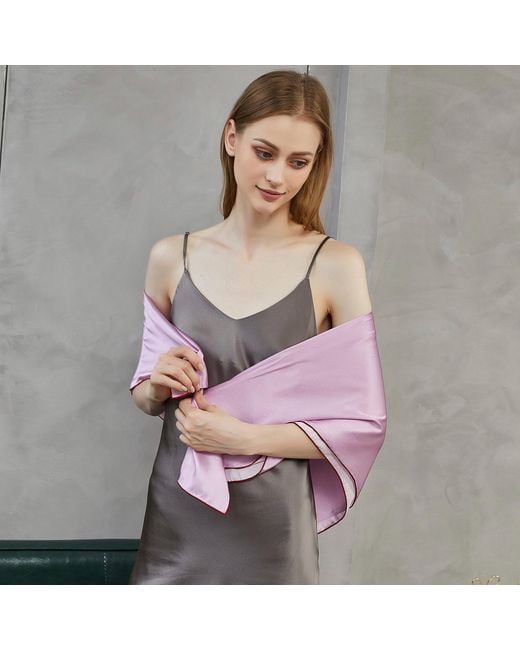 Soft Strokes Silk Pink Pure Silk Scarf Peony Solid Colour Collection Sorbet Large