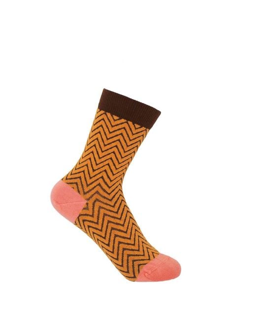 Peper Harow - Made in England Orange Zigzag Socks Bundle